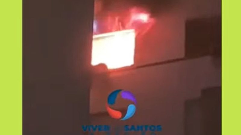 Fogo atingiu um apartamento em Santos - Reprodução TV Cultura