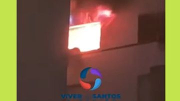 Fogo atingiu um apartamento em Santos - Reprodução TV Cultura