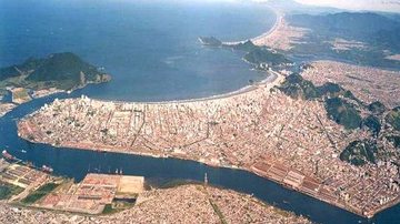 Vista aérea da Baixada Santista - NOVO MILÊNIO
