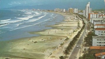 Orla de Praia Grande na década de 1970 - Acervo Claudio Sterque