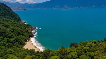 Vista do mirante da praia Brava de Guaecá - Turismo São Sebastião