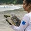 Instituto reabilita e devolve ao mar tartaruga encontrada com resíduos plásticos