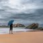 Praia com chuva