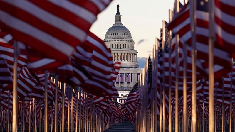 Capitólio dos EUA antes da cerimônia de posse de Joe Biden, em Washington, nesta quarta-feira (20 - Foto: Allison Shelley/Reuters