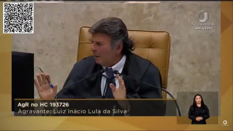 Ministro Luiz Fux encerrou prontamente a sessão quando a situação começou a sair do controle Ministros Gilmar mendes e Barroso protagonizaram um "bate-boca" em julgamento de Moro - Reprodução / Tv Justiça