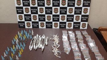 Jovem é preso em flagrante vendendo drogas em Mongaguá (SP) - Imagem: Divulgação / Polícia Civil