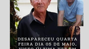 Idoso desaparecido na cidade de Guarujá - Reprodução/Facebook