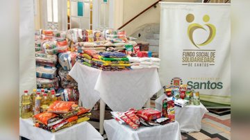 Mais de 550 cestas foram formadas e outros mil alimentos foram doados de forma avulsa - Reprodução/ Prefeitura de Santos
