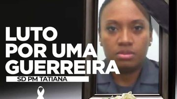 PM estava na frente de casa em Guarulhos (SP) quando houve troca de tiros entre ela e dois jovens PM morta PM morta à direita e à esquerda a frase 'Luto por uma guerreira' - Reprodução