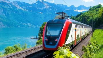 Alemanha também aderiu, em caráter temporário, a um bilhete único de 9 euros, cerca de R$ 49,00, que pode ser utilizado de forma ilimitada por todo país Viagem de trem Trem na Europa - Divulgação