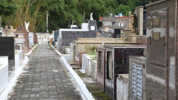 Cemitérios da cidade terão controle de pragas visando o feriado do Dia de Finados, em 2 de novembro Cemitério de Guarujá Interior de um cemitério em Guarujá - Divulgação