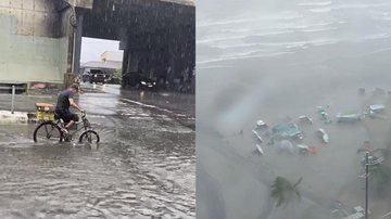 Litoral paulista entra em alerta nas próximas 24 horas devido às chuvas intensas Tempo no litoral - Reprodução