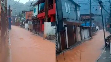 São Sebastião registra estragos após chuvas na manhã de hoje (13) Chuvas intensas em São Sebastião - Reprodução