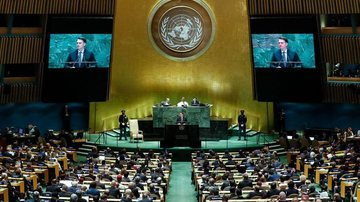 Presidente Jair Bolsonaro em discurso na ONU - Alan Santos/PR