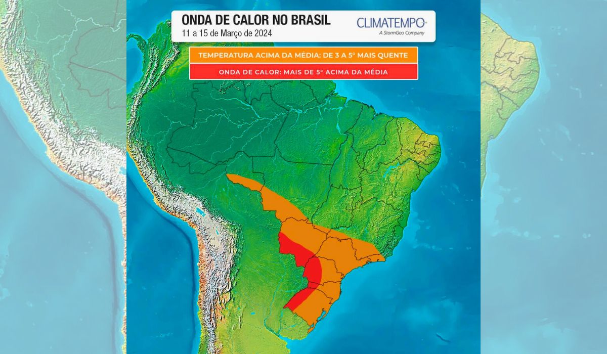 Previsão de onda de calor no Brasil